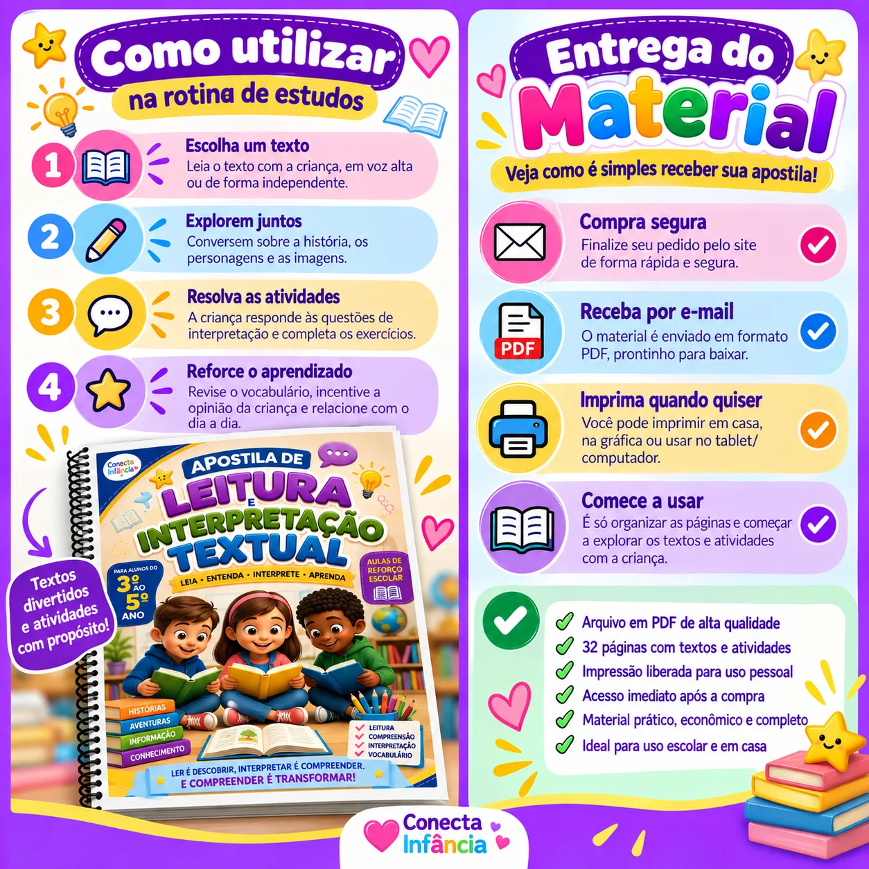 Apostila de Leitura e Interpretação Textual — amostra 5: 🏡 Como utilizar?
