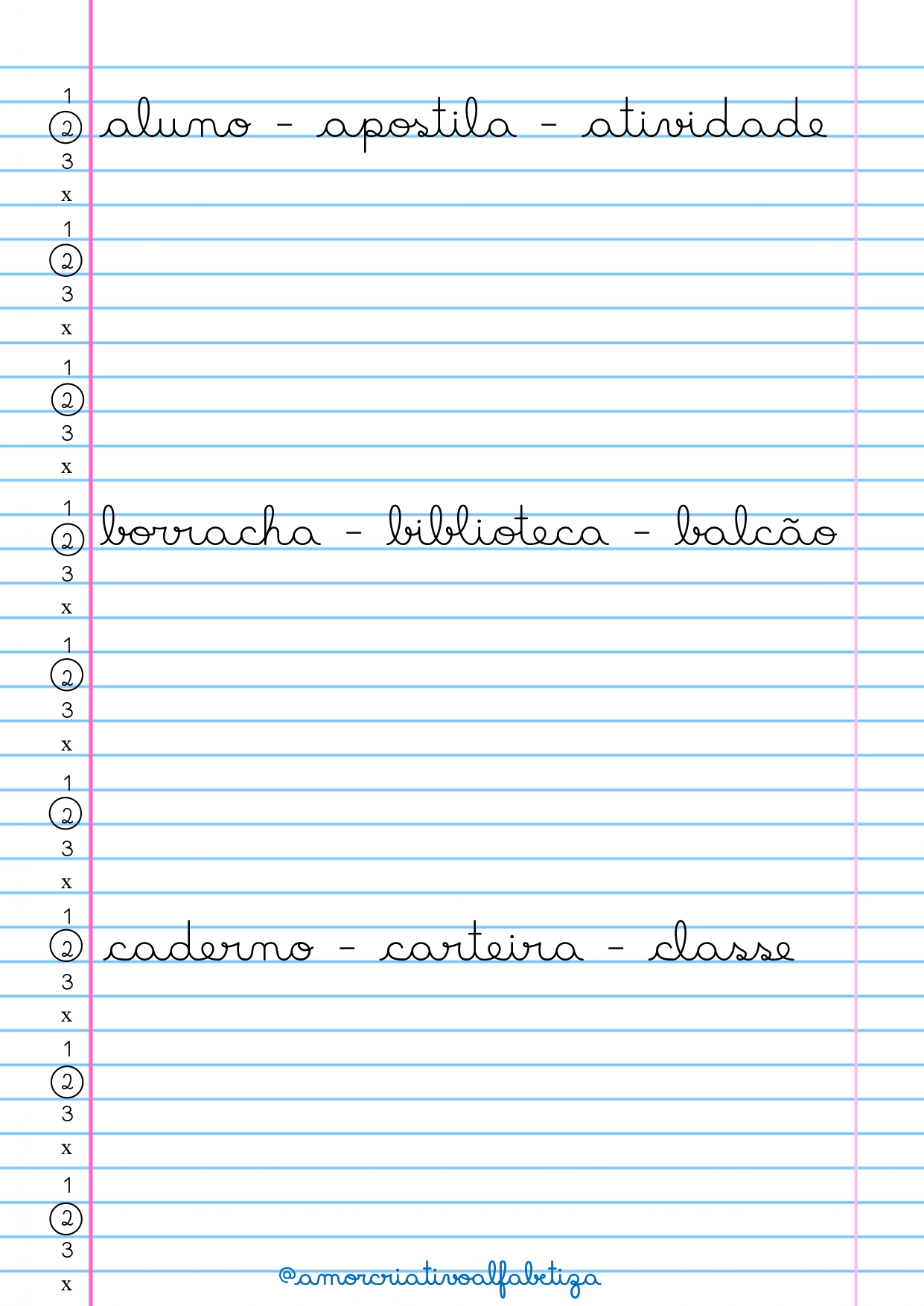 ✍️📚 Apostila de Letra Cursiva – 80 páginas de atividades — amostra 1: 📦 O que acompanha?