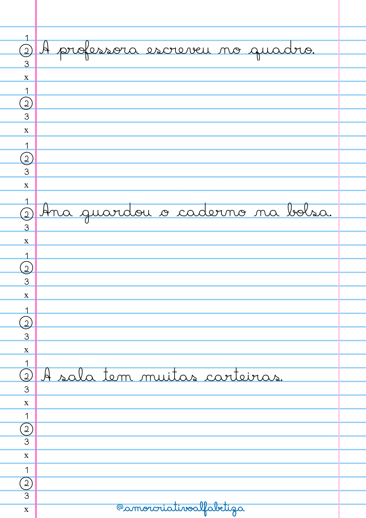 ✍️📚 Apostila de Letra Cursiva – 80 páginas de atividades — amostra 2: Apostila Completa para Ensinar Letra Cursiva com 80…