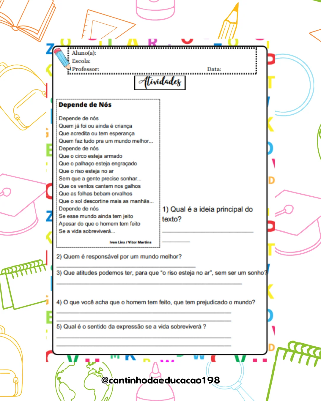 Apostila de língua portuguesa – 4º ano – PDF para Imprimir — amostra 1: O que vem no material