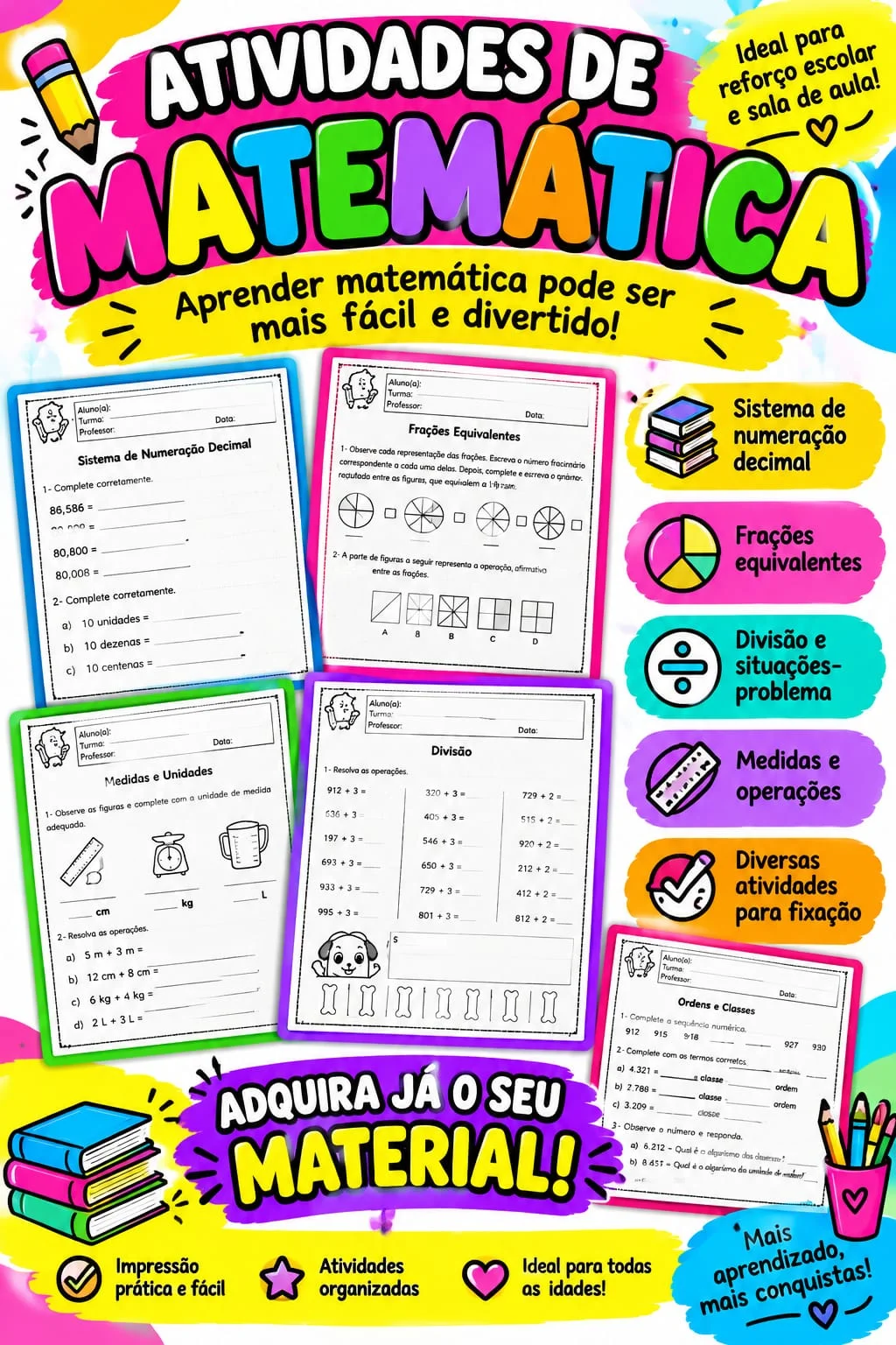 Apostila de Matemática 5º Ano: Atividades — capa do material