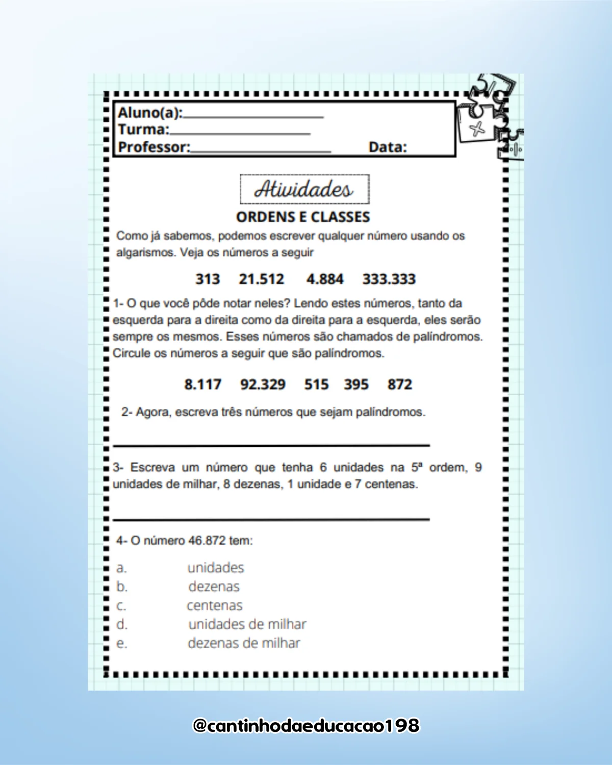 Apostila de matemática – 5º ano – PDF para Imprimir — amostra 1: O que vem no material Apostila de matemática – 5º ano – PDF para Imprimir — amostra 1: O que vem no material