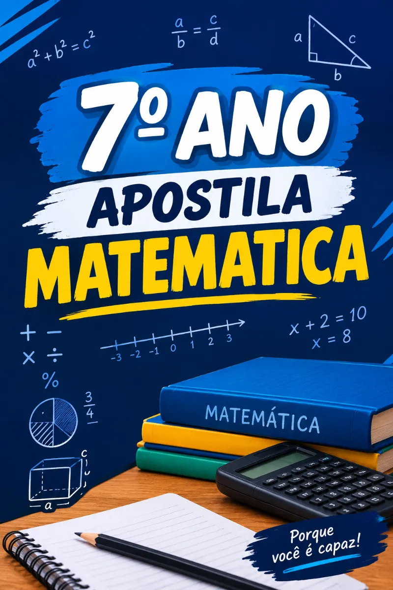 Apostila de matemática 7º ano: porcentagem e álgebra — Apostilas para Fundamental II (6º–9º): Trabalhe porcentagem e noções…