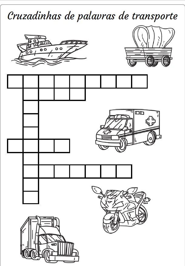 APOSTILA DE MEIOS DE TRANSPORTE - ANOS INICIAIS — amostra 7: Um material super divertido para trabalhar leitura, escrita e…