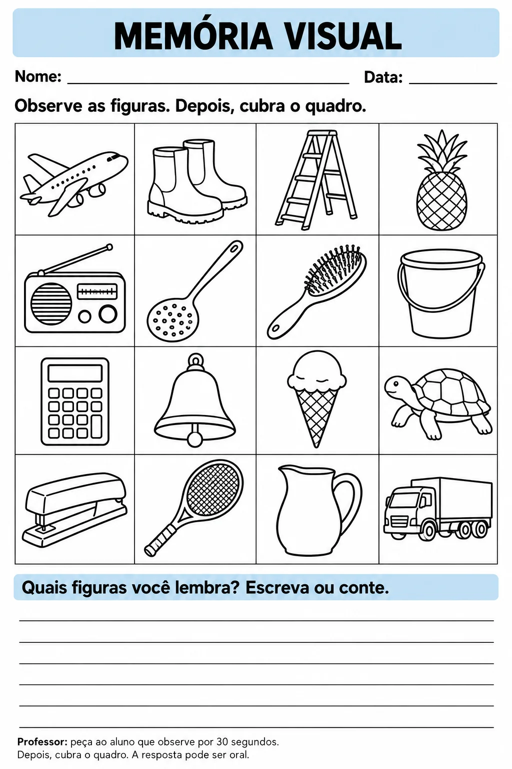Apostila de Memória Visual e Estimulação Cognitiva para TDAH, TEA e DI — amostra 6: Como utilizar as atividades? As…