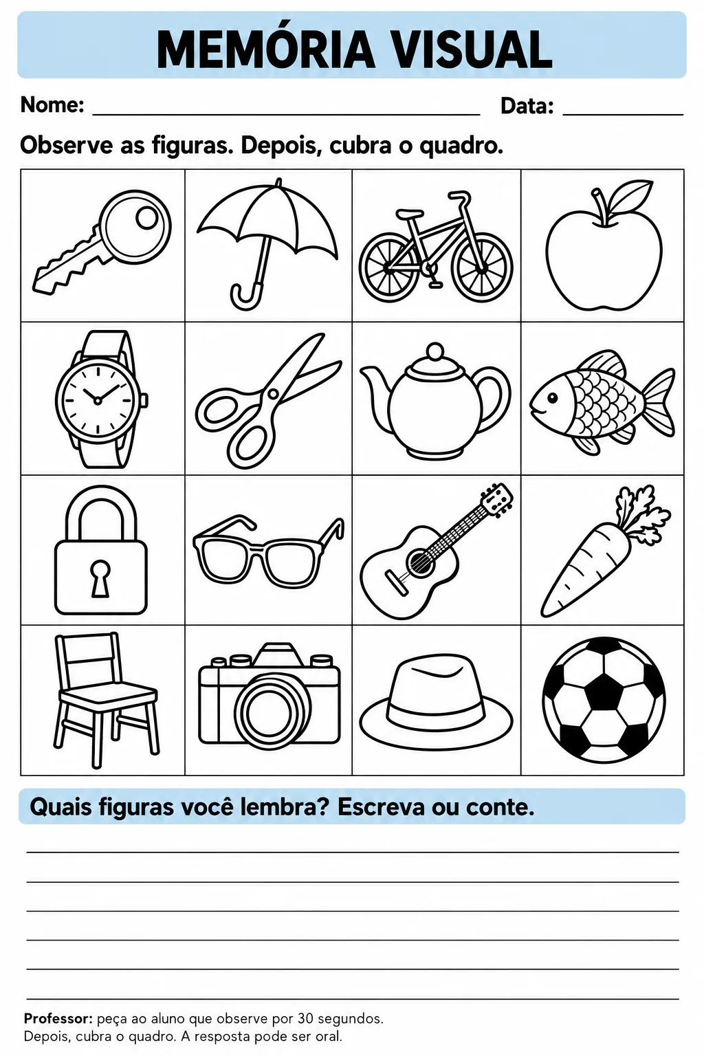 Apostila de Memória Visual e Estimulação Cognitiva para TDAH, TEA e DI — amostra 7: Benefícios pedagógicos Amplia as…