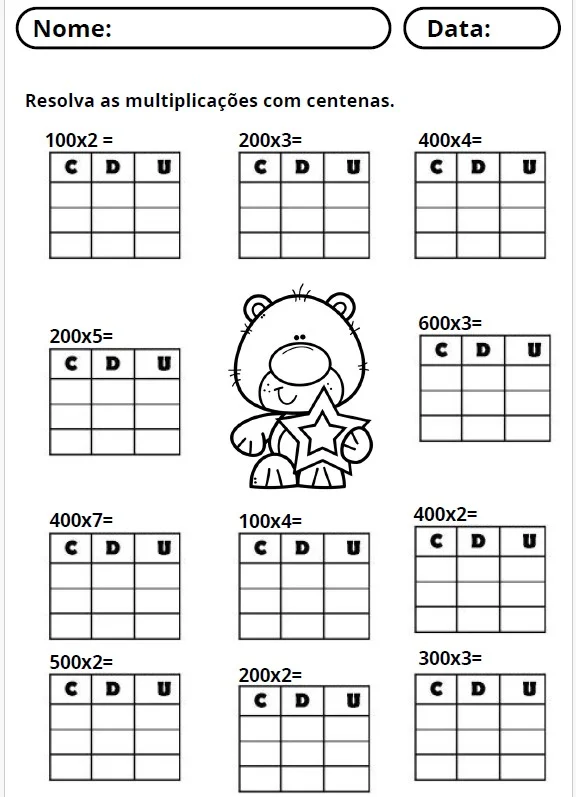 APOSTILA DE MULTIPLICAÇÃO COM TABUADA INTERATIVA - ENSINO FUNDAMENTAL — amostra 2: Este material pode deixar esse…