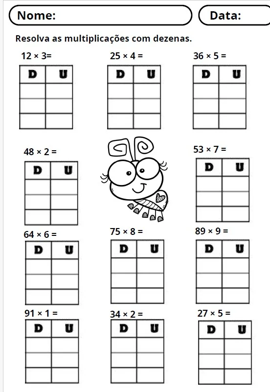APOSTILA DE MULTIPLICAÇÃO COM TABUADA INTERATIVA - ENSINO FUNDAMENTAL — amostra 5: Este material pode deixar esse…