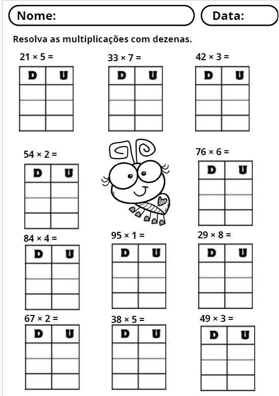 APOSTILA DE MULTIPLICAÇÃO COM TABUADA INTERATIVA - ENSINO FUNDAMENTAL — amostra 6: Este material pode deixar esse…