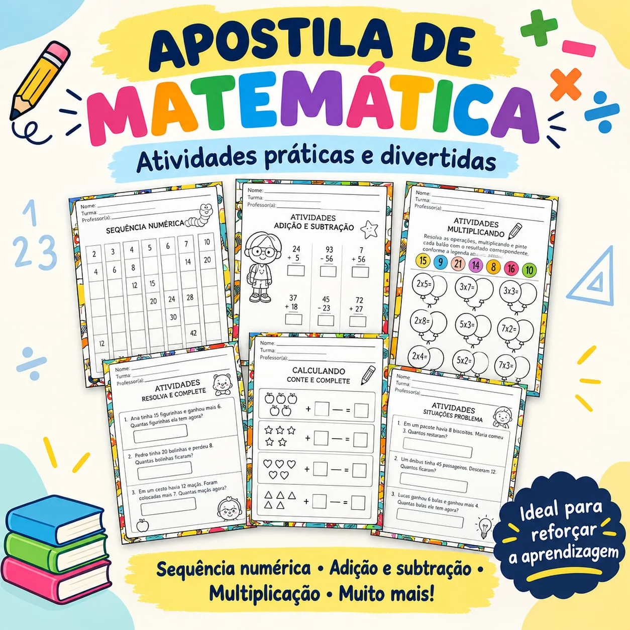 Apostila de Multiplicação simples em PDF — Matemática para Todas as séries: Apostila de Matemática com atividades de…