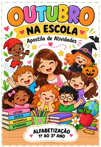 🍭📚 APOSTILA DE OUTUBRO – ALFABETIZAÇÃO ✏️🎃 — capa do material