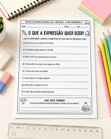 Apostila de Português : Sentido Literal, Figurado e Metáfora em PDF — amostra 3: Apostila de Língua Portuguesa para o 5º… Apostila de Português : Sentido Literal, Figurado e Metáfora em PDF — amostra 3: Apostila de Língua Portuguesa para o 5º…