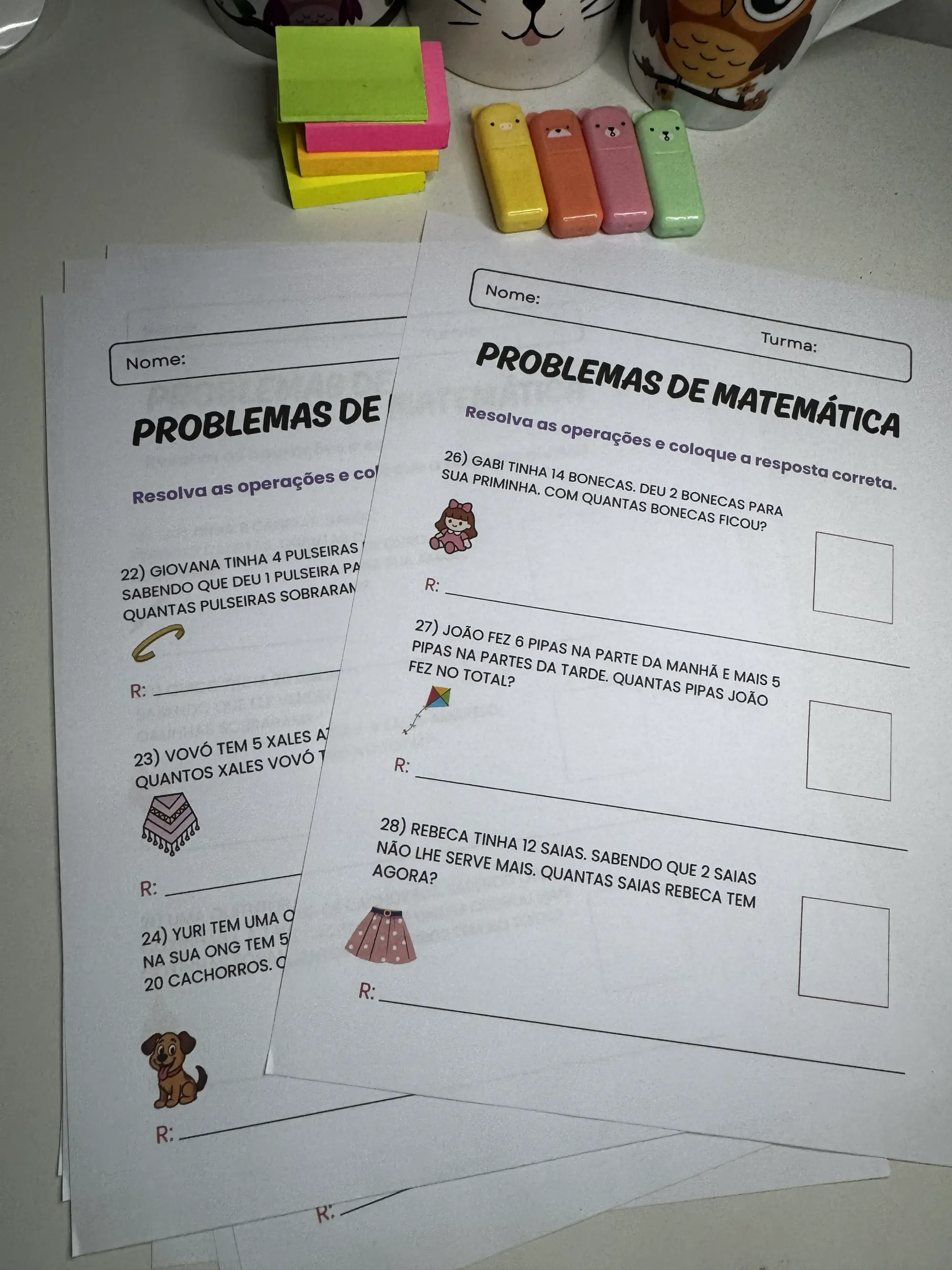 Apostila de Problemas matemáticos 2º Ano — Alfabetização para 2º ano: Apostila com mais de 130 probleminhas de matemática…