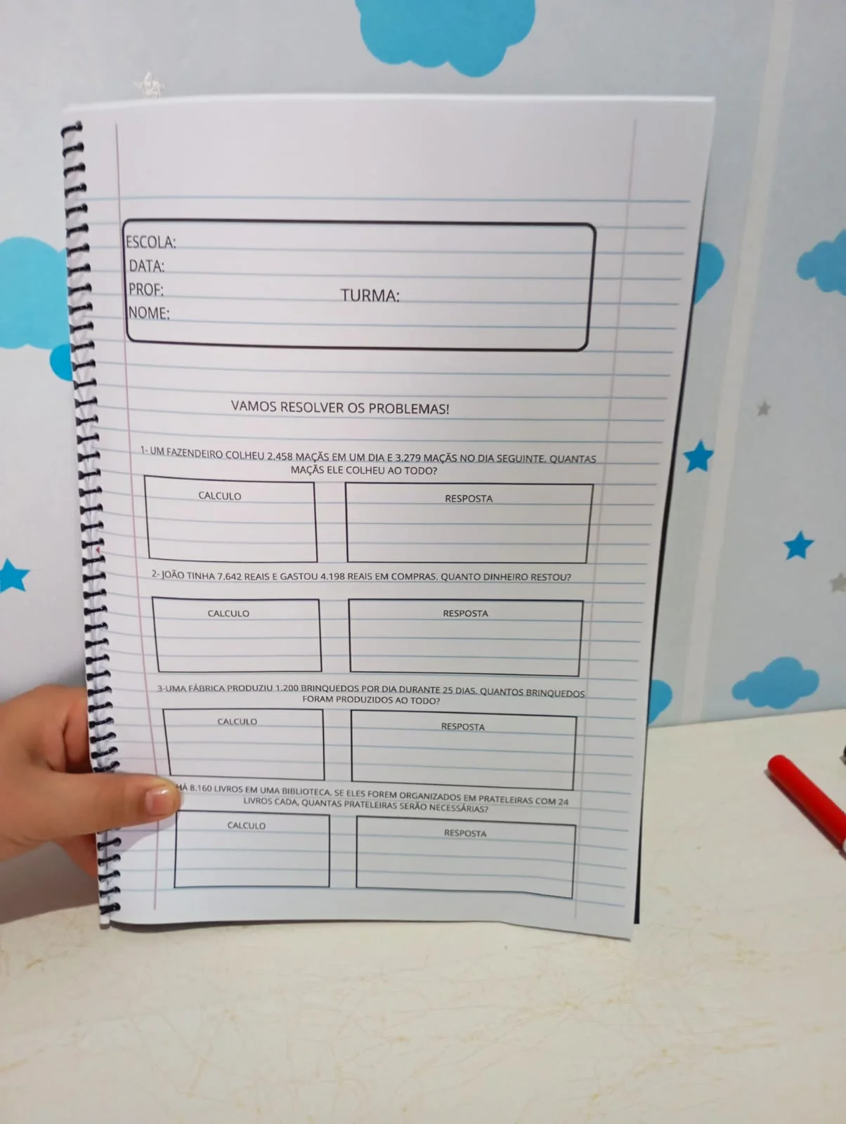 Apostila de Problemas Matemáticos - 5º Ano — amostra 4: Problemas que envolvem operações com números naturais e decimais,…