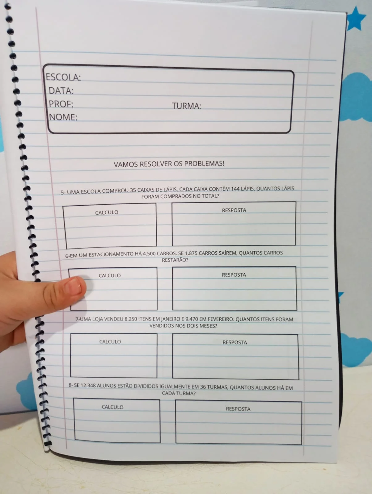 Apostila de Problemas Matemáticos - 5º Ano — amostra 6: Problemas que envolvem operações com números naturais e decimais,…