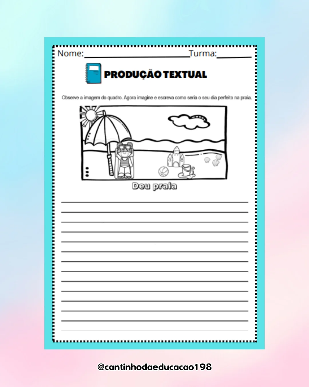 Apostila de produção textual – PDF para Imprimir — amostra 3: Um material completo para estimular a criatividade, a escrita… Apostila de produção textual – PDF para Imprimir — amostra 3: Um material completo para estimular a criatividade, a escrita…