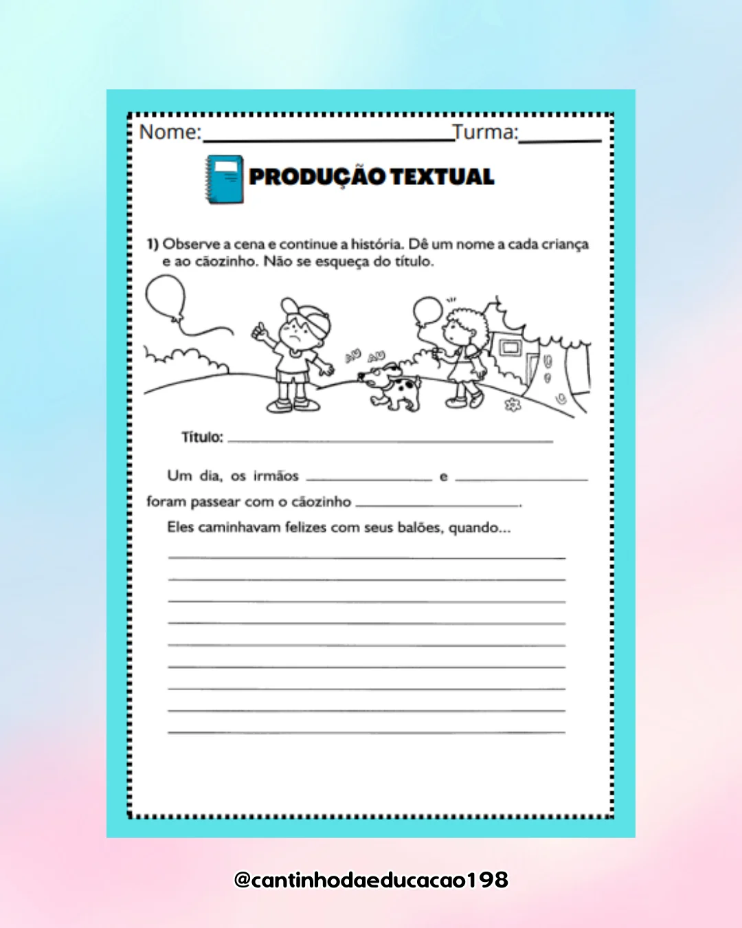 Apostila de produção textual – PDF para Imprimir — amostra 5: Um material completo para estimular a criatividade, a escrita… Apostila de produção textual – PDF para Imprimir — amostra 5: Um material completo para estimular a criatividade, a escrita…