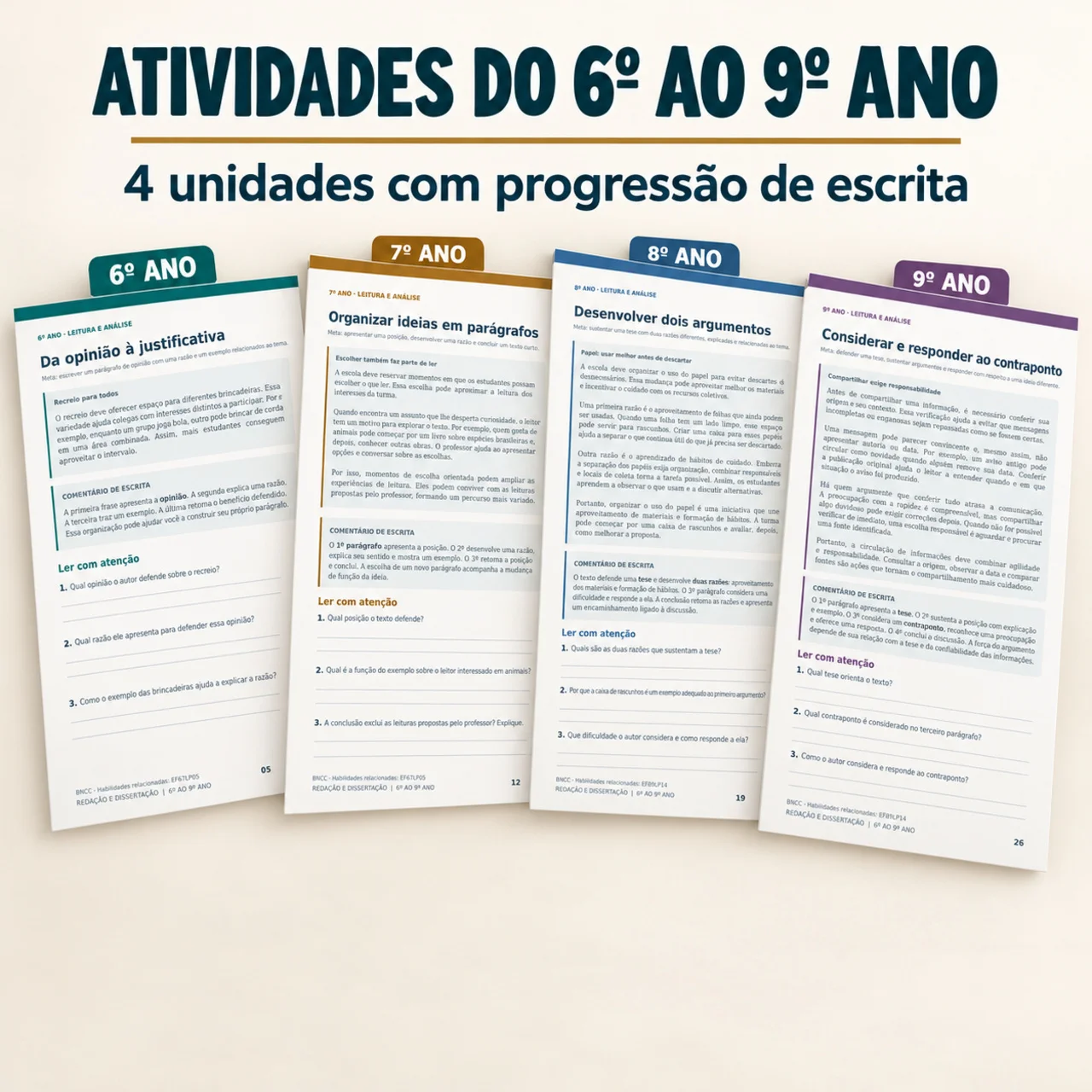Apostila de Redação e Dissertação – 6º ao 9º ano — amostra 2: Apostila de redação do 6º ao 9º ano: 40 páginas em PDF,…