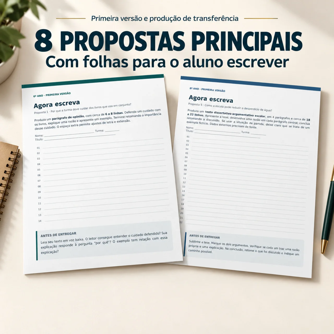 Apostila de Redação e Dissertação – 6º ao 9º ano — amostra 5: Apostila de redação do 6º ao 9º ano: 40 páginas em PDF,…