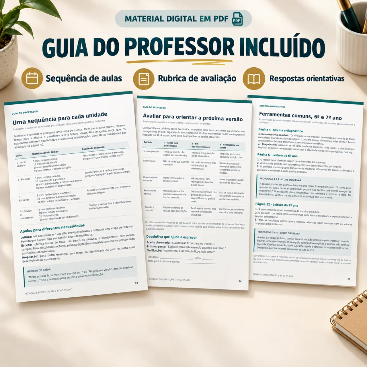 Apostila de Redação e Dissertação – 6º ao 9º ano — amostra 7: Apostila de redação do 6º ao 9º ano: 40 páginas em PDF,…