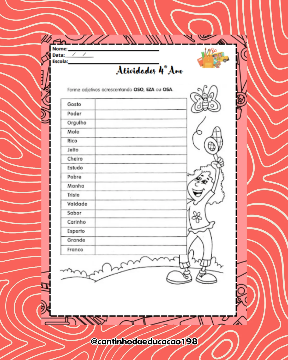Apostila de reforço – 4º ano – PDF para Imprimir — amostra 3: Um material prático para revisar conteúdos, reforçar a…