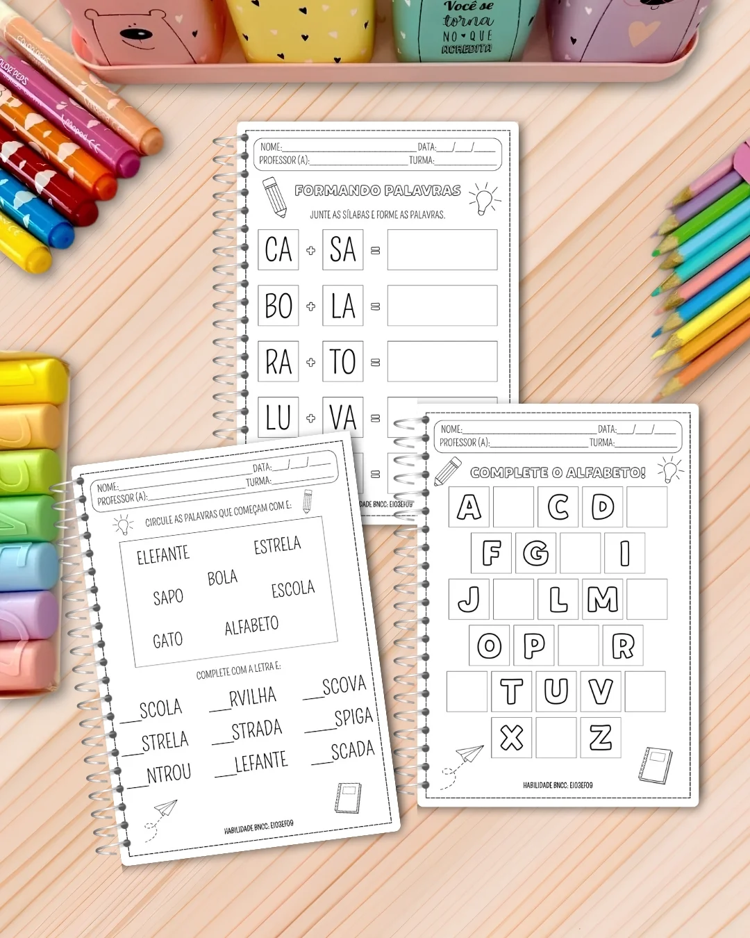 APOSTILA DE REFORÇO BNCC – EDUCAÇÃO INFANTIL — amostra 4: 📚 Material completo e lúdico com atividades de Português e…