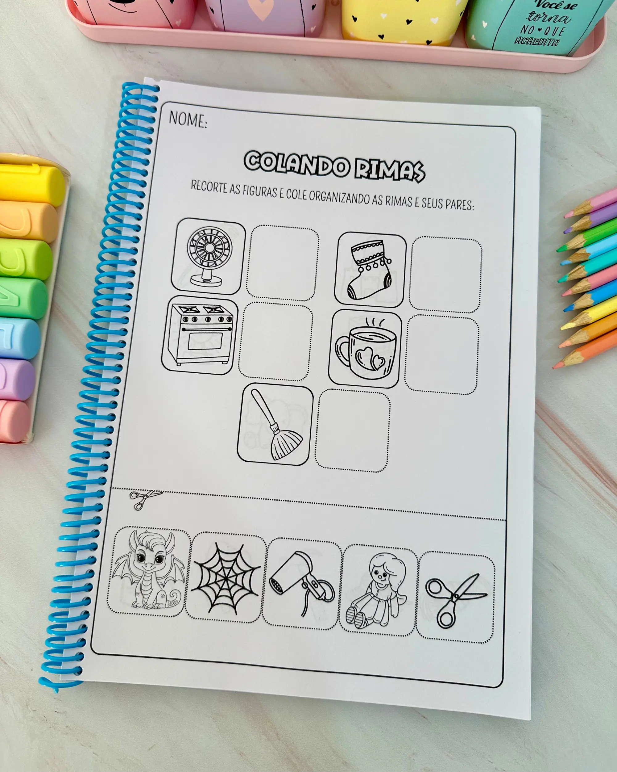 Apostila de Rimas para Alfabetização – 85 Páginas de Atividades — amostra 5: Apostila de atividades para trabalhar rimas de…