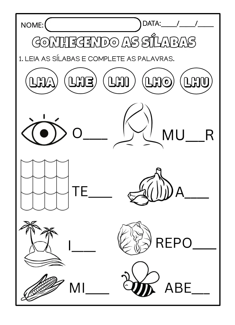 APOSTILA DE SÍLABAS COMPLEXAS | 28 ATIVIDADES DE ALFABETIZAÇÃO — amostra 7: Apostila elaborada para auxiliar no processo de…