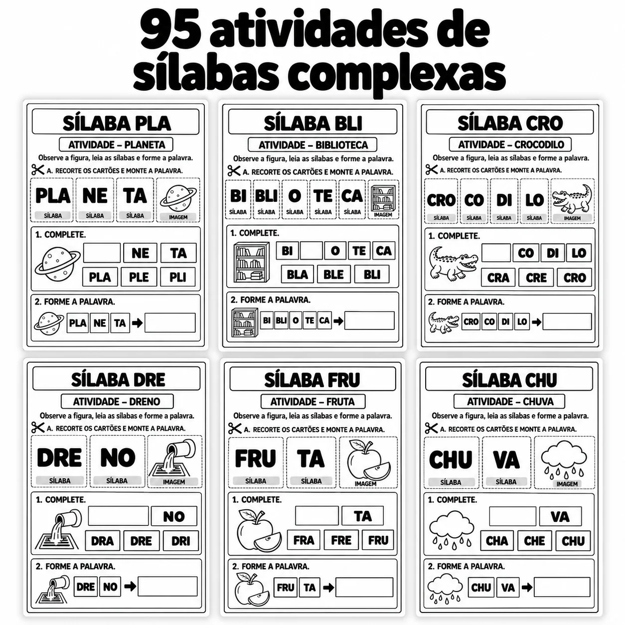 Sílabas Complexas – 95 Atividades de Alfabetização — amostra 2: Para quem é indicado
