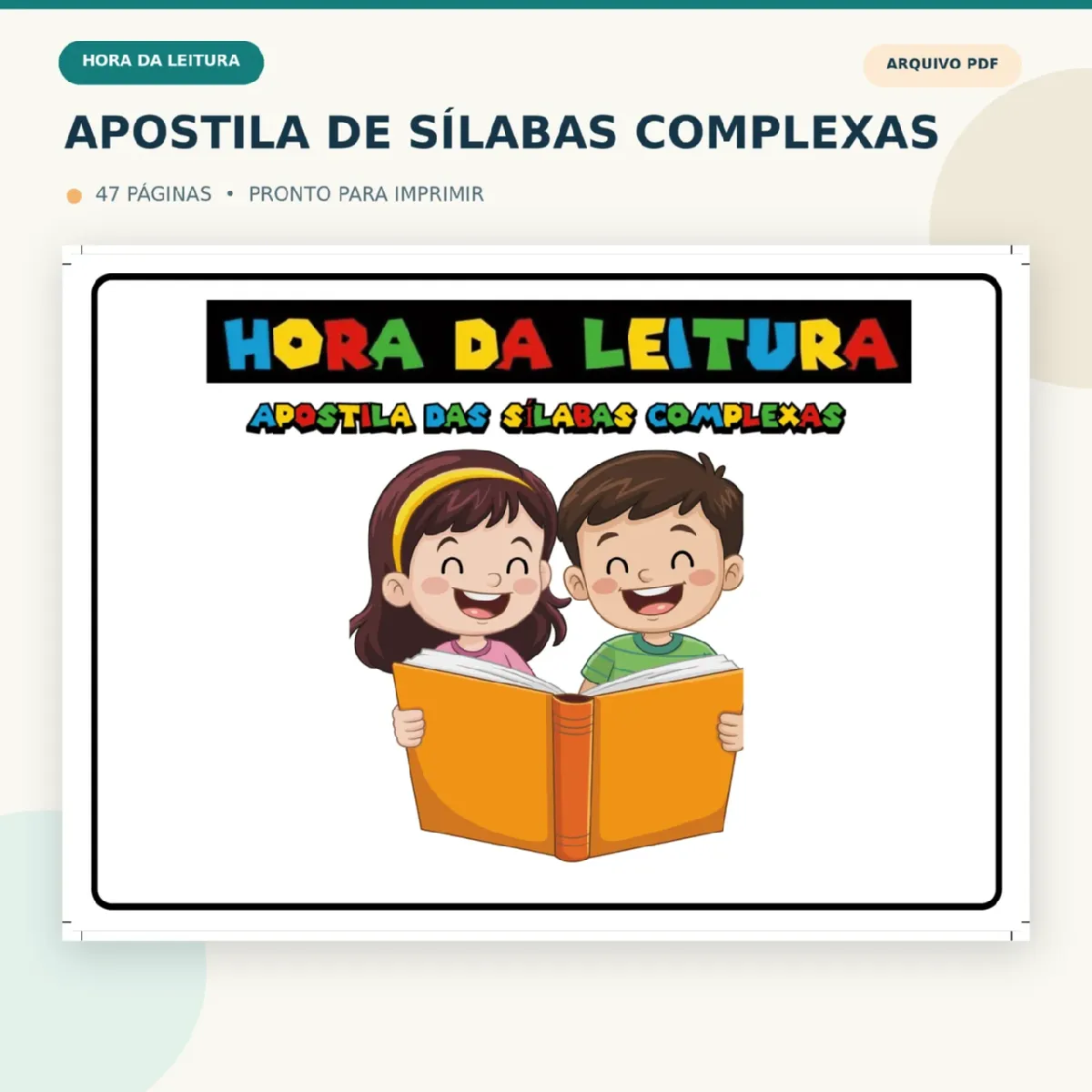 Apostila de Sílabas Complexas – Atividades de Leitura e Alfabetização — Alfabetização para 1º ano: Apostila de sílabas…