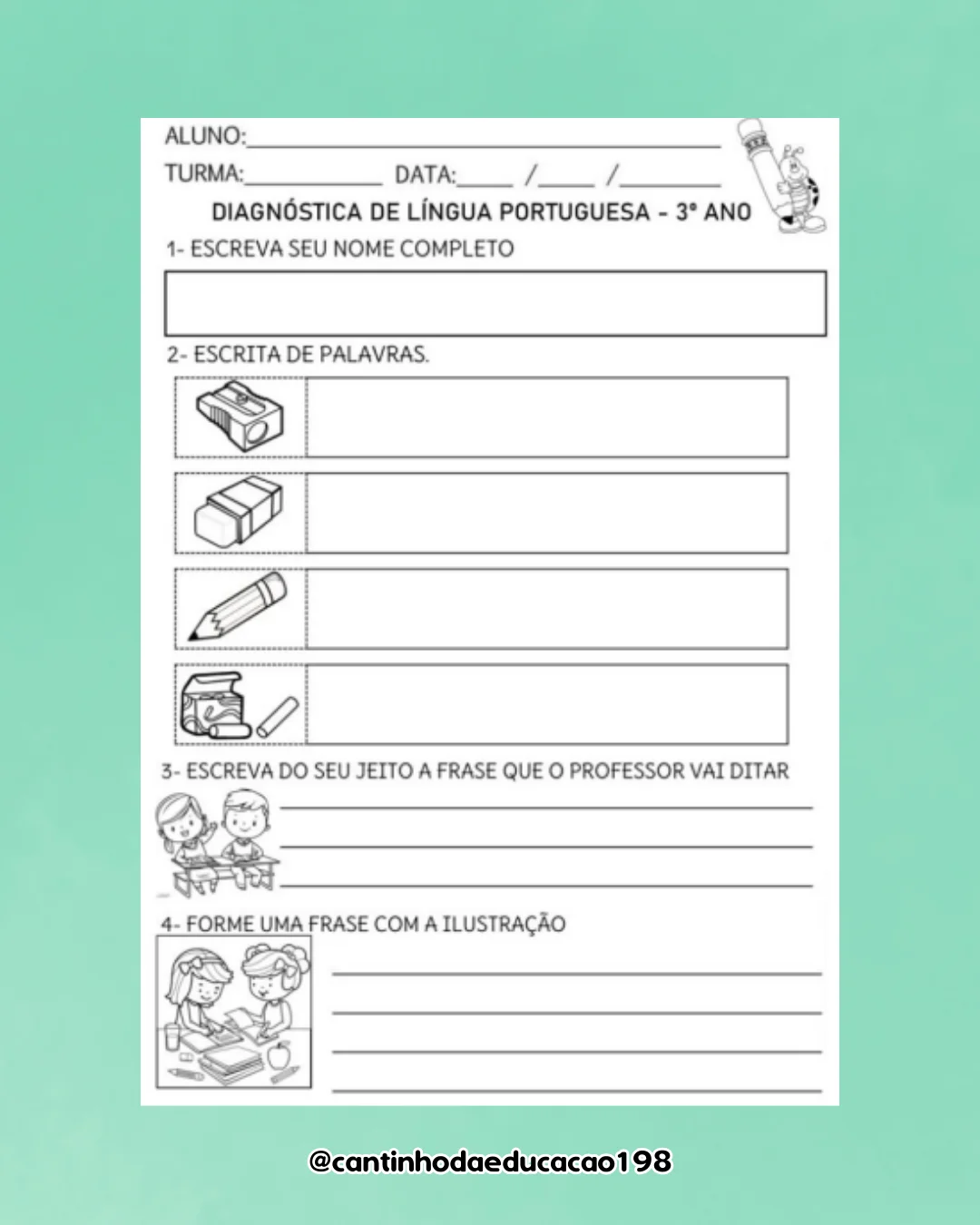 Apostila de sondagem – 3º ano – PDF para Imprimir — amostra 4: Um material prático para auxiliar o professor na sondagem e… Apostila de sondagem – 3º ano – PDF para Imprimir — amostra 4: Um material prático para auxiliar o professor na sondagem e…