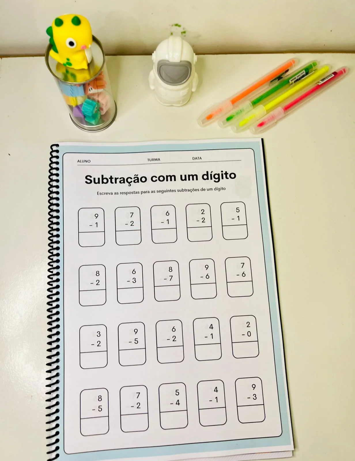 Apostila de Subtração Simples – Atividades de Matemática — capa do material