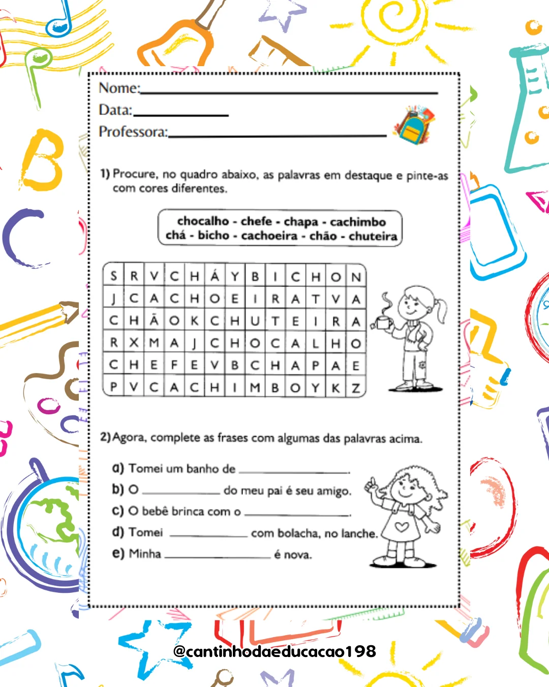 Apostila de tarefas para casa – PDF para Imprimir — amostra 2: Um material prático para enviar atividades para casa e…