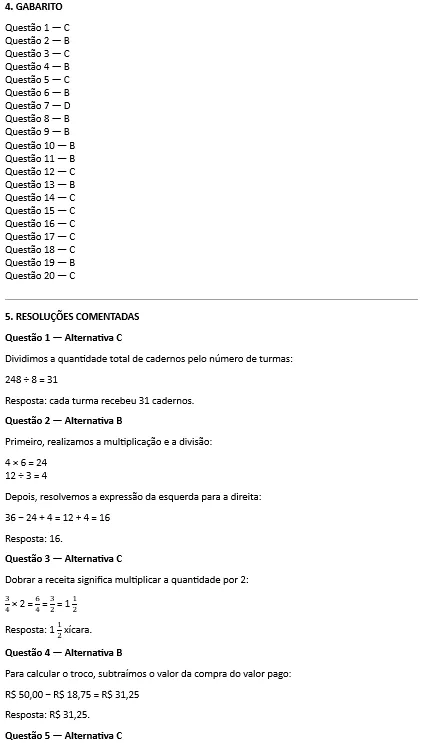 Apostila Diagnóstica - Aritmética e Matemática Financeira — amostra 3: Apostila completa de diagnóstico em matemática…