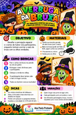 Apostila Dinâmicas e brincadeiras de Halloween — amostra 2: O que vem no material