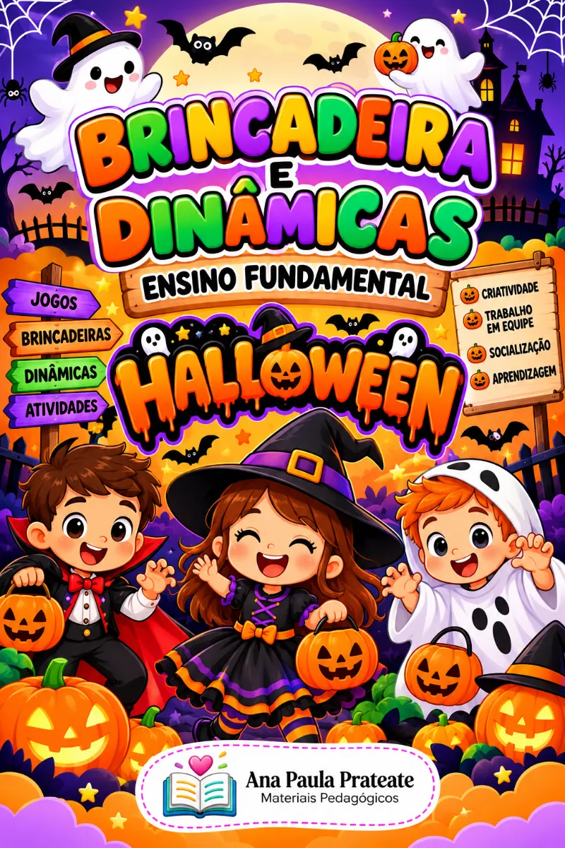 Apostila Dinâmicas e brincadeiras de Halloween — Atividades para Ensino Fundamental I (1º–5º): Atividades dinâmicas e…