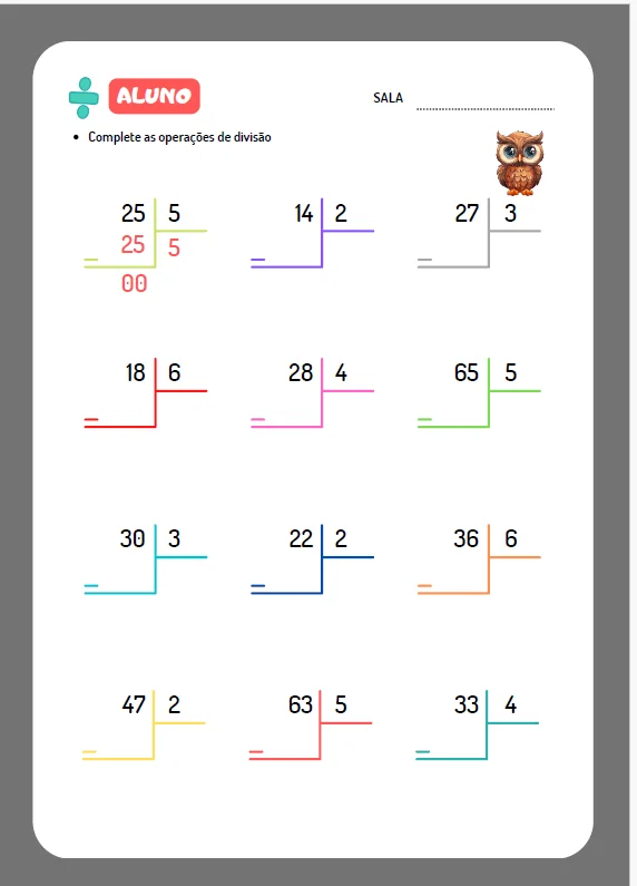 APOSTILA DIVISÃO MATEMÁTICA - ANOS INICIAIS — amostra 2: A Apostila de Divisão foi preparada para auxiliar os alunos do…