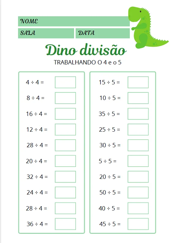 APOSTILA DIVISÃO MATEMÁTICA - ANOS INICIAIS — amostra 4: A Apostila de Divisão foi preparada para auxiliar os alunos do…