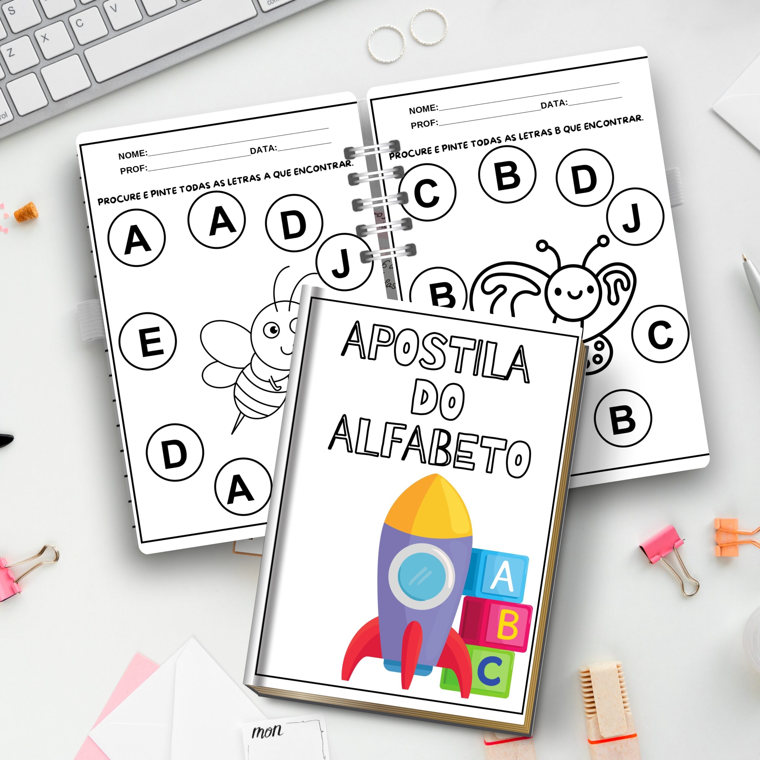 Apostila do alfabeto para colorir – PDF para Imprimir | Alfabetização — Alfabetização para Educação Infantil: Dê Asas à…