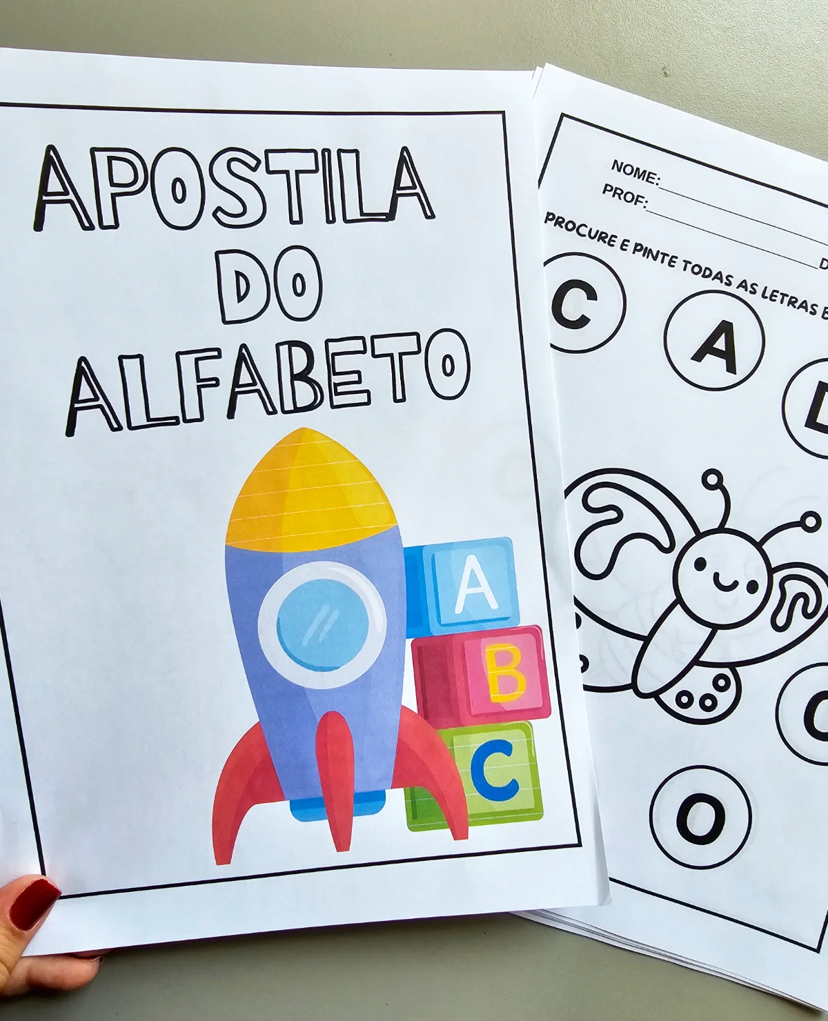 Apostila do Alfabeto para Educação Infantil - Alfabetização — amostra 4: Apostila com atividades de identificar e pintar a…