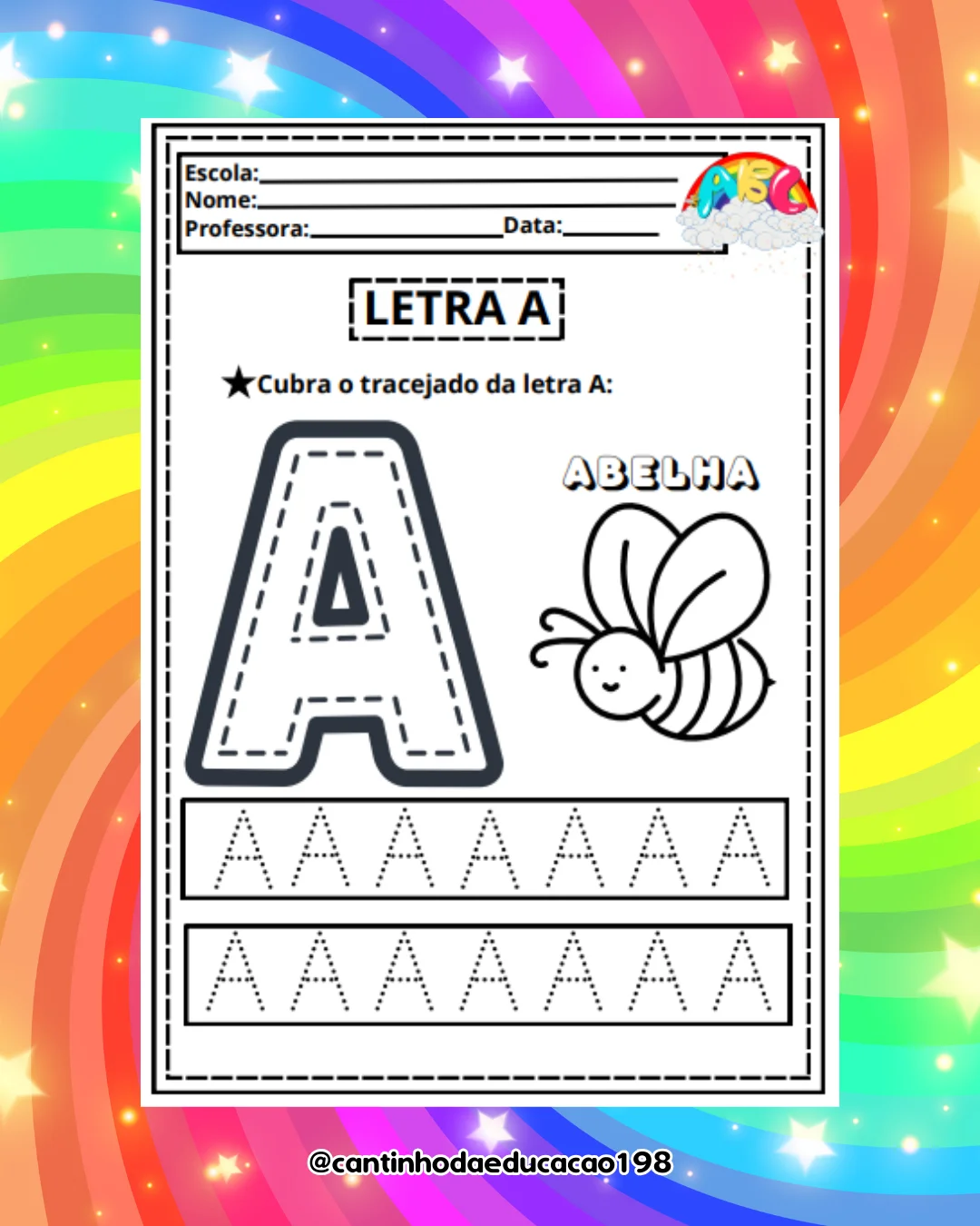 Apostila do alfabeto – PDF para Imprimir — amostra 1: O que vem no material