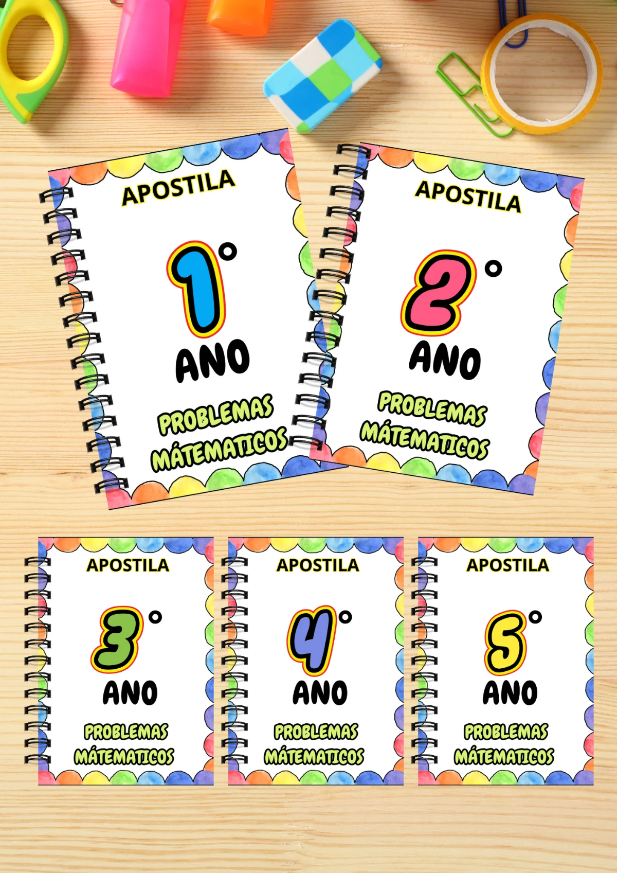 Apostila dos problemas Matemáticos : Atividades do 1º ao 5º ano — capa do material