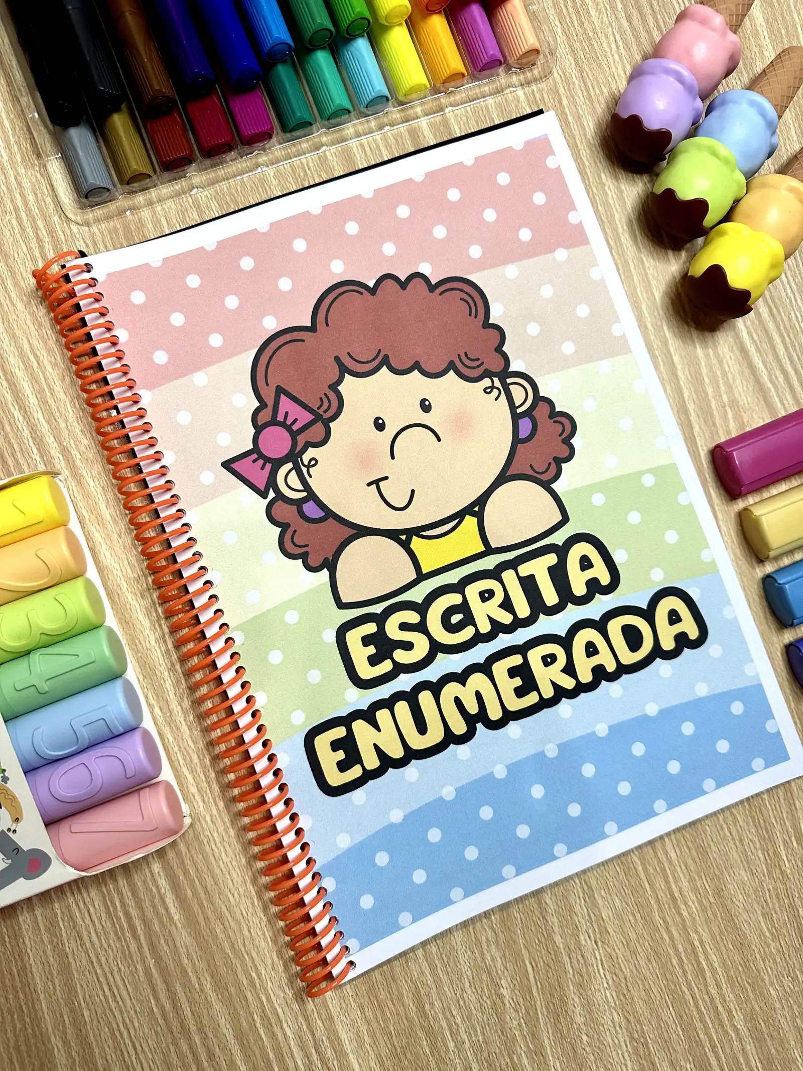 Apostila escrita enumerada | Alfabetização — amostra 1: O que vem no material