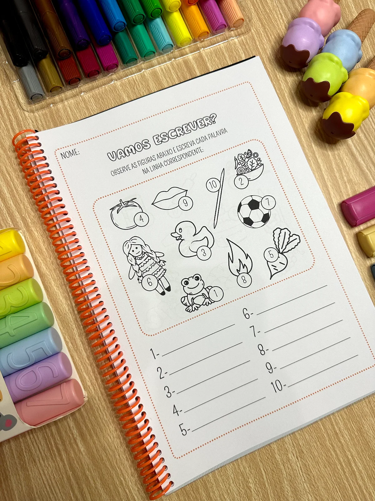 Apostila Escrita Enumerada: Atividades de Alfabetização e Vocabulário — amostra 2: Desenvolva a escrita de forma lógica e…