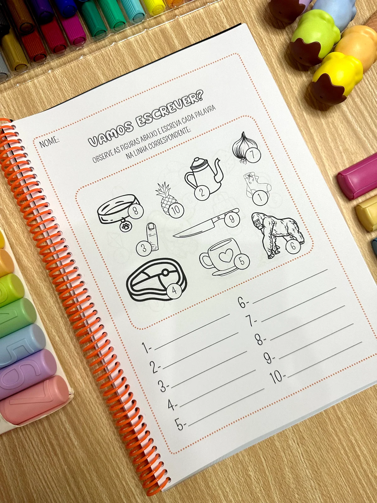 Apostila Escrita Enumerada: Atividades de Alfabetização e Vocabulário — amostra 4: Desenvolva a escrita de forma lógica e…