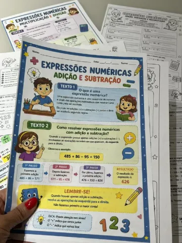 Apostila Expressões Numéricas - 3°, 4° e 5° ano — amostra 1: 🚨 SEUS ALUNOS AINDA SE CONFUNDEM NA HORA DE RESOLVER…