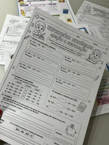 Apostila Expressões Numéricas - 3°, 4° e 5° ano — amostra 2: 🚨 SEUS ALUNOS AINDA SE CONFUNDEM NA HORA DE RESOLVER…