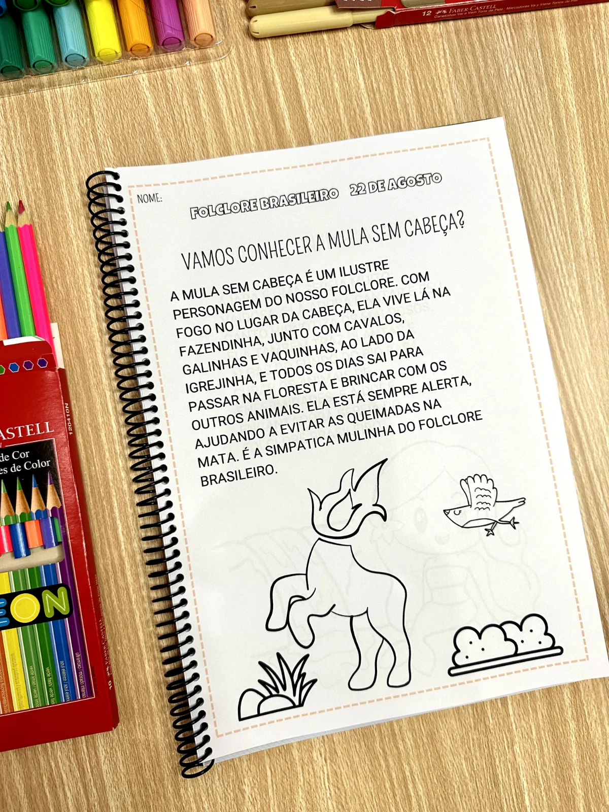 Apostila Folclore para Educação infantil — amostra 4: Apostila "Atividades Folclore" com 36 páginas para crianças a partir…