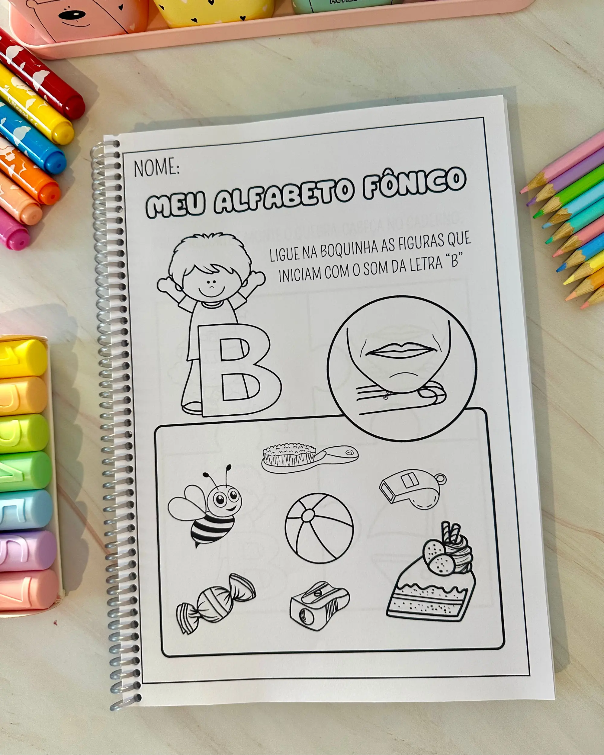 APOSTILA FÔNICA DO ALFABETO COM +100 ATIVIDADES PARA ALFABETIZAÇÃO — capa do material