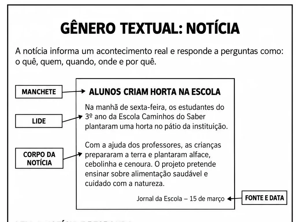 Apostila Gêneros Textuais 3º Ano – 30 Atividades com Gabarito em PDF — amostra 2: O que você receberá?
